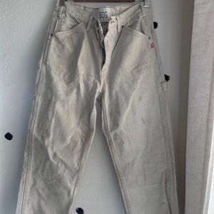 BDG Cream Carpenter Jeans with Utility Stitching